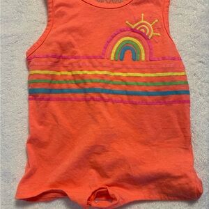 Freestyle Revolution Orange Tank Top with Rainbow Design